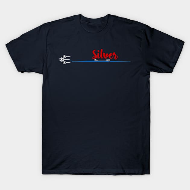 Ski Silver, United States T-Shirt by ArtDesignDE